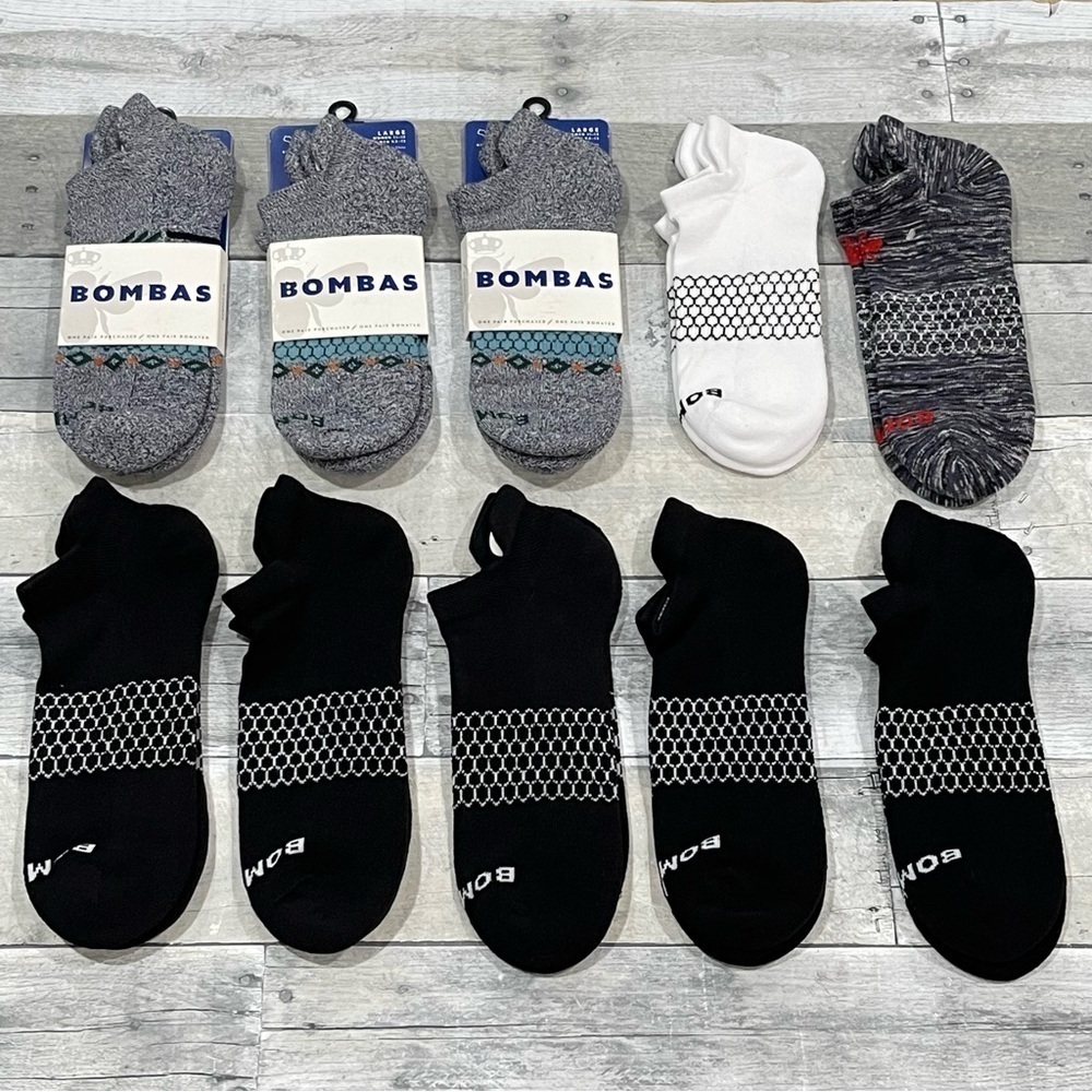 BOMBAS Ankle Socks Women’s 10-Pack - Assorted Colors & Styles - Sz - Large